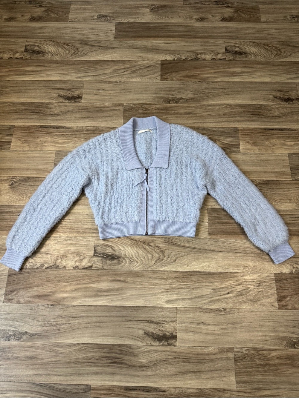 Anthropologie Zip-Up Brushed Sweater Cardigan Size Medium